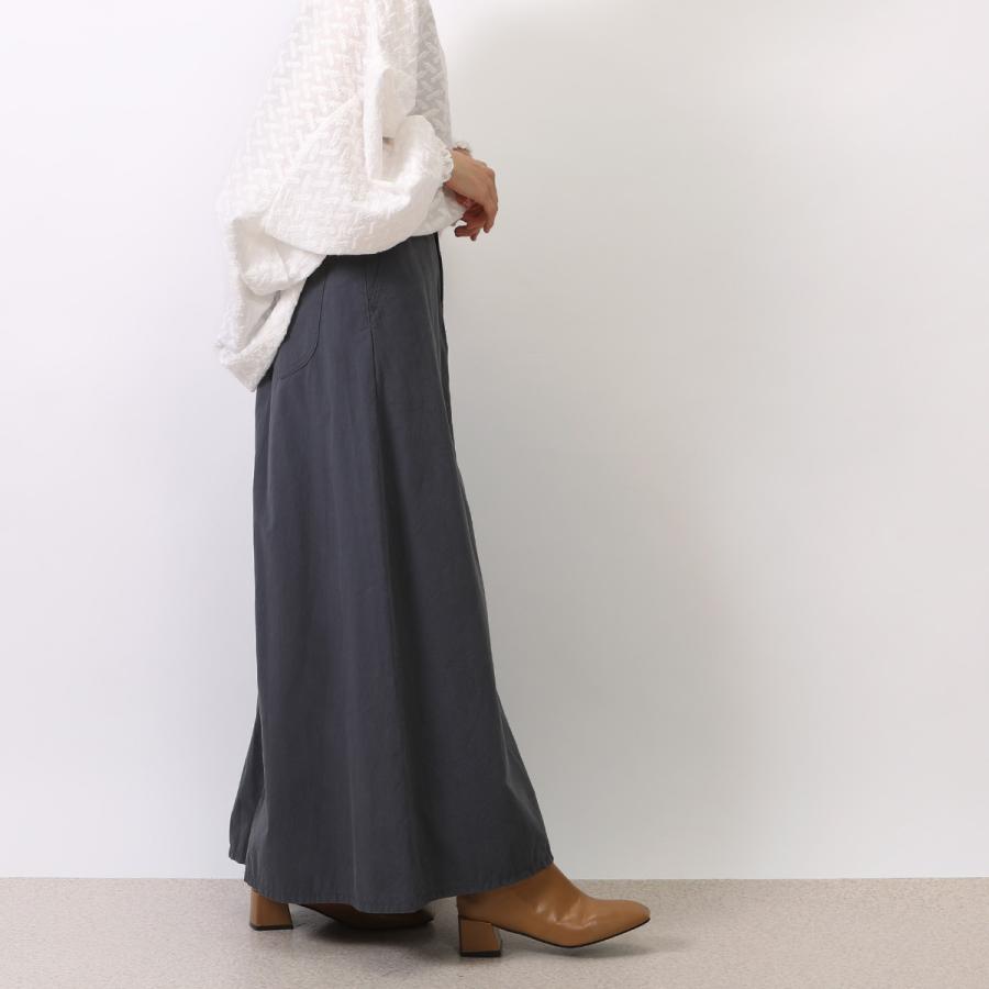 コットン素材のワッシャー加工が醸し出す大人可愛いロングスカート |  | 01