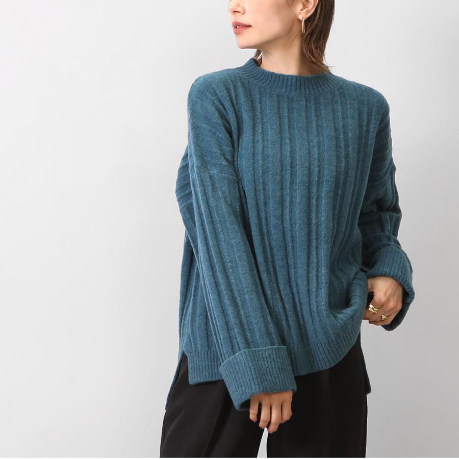 袖先と裾元は幅広めのリブデザインでゆったり感の中にルーズ過ぎないクルーネックウールセーター |  | 04