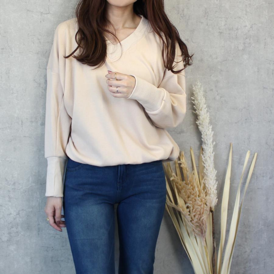 暖か 裏シャギー アルガンオイル加工+裏シャギーVネックプルオーバー |  | 03