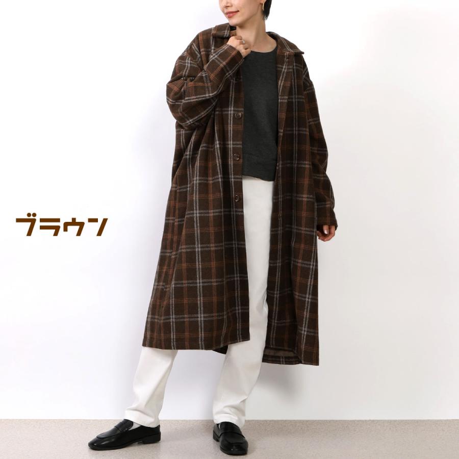 トレンドの大柄チェック柄がベーシックなデザインのチェックコート |  | 05
