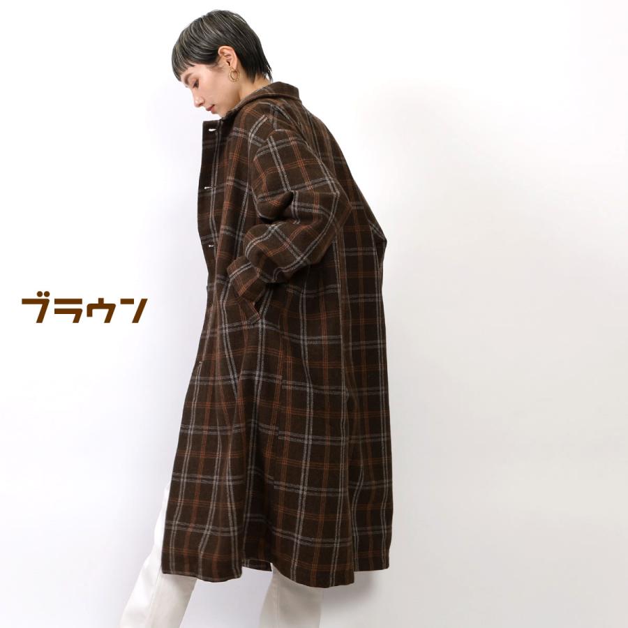 トレンドの大柄チェック柄がベーシックなデザインのチェックコート |  | 07