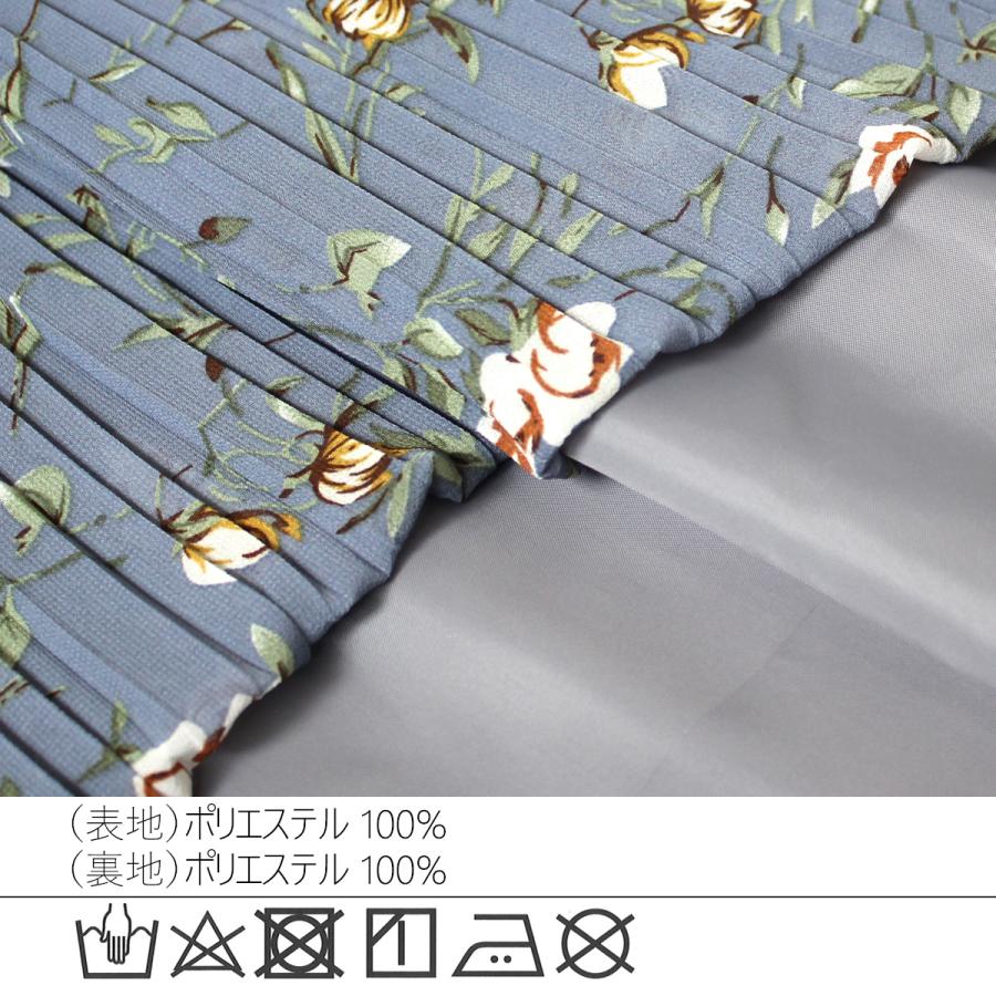 花柄の柔らかなシフォン素材にプリーツ加工を施した女性のやさしさが際立つ花柄プリントプリーツワンピース |  | 11