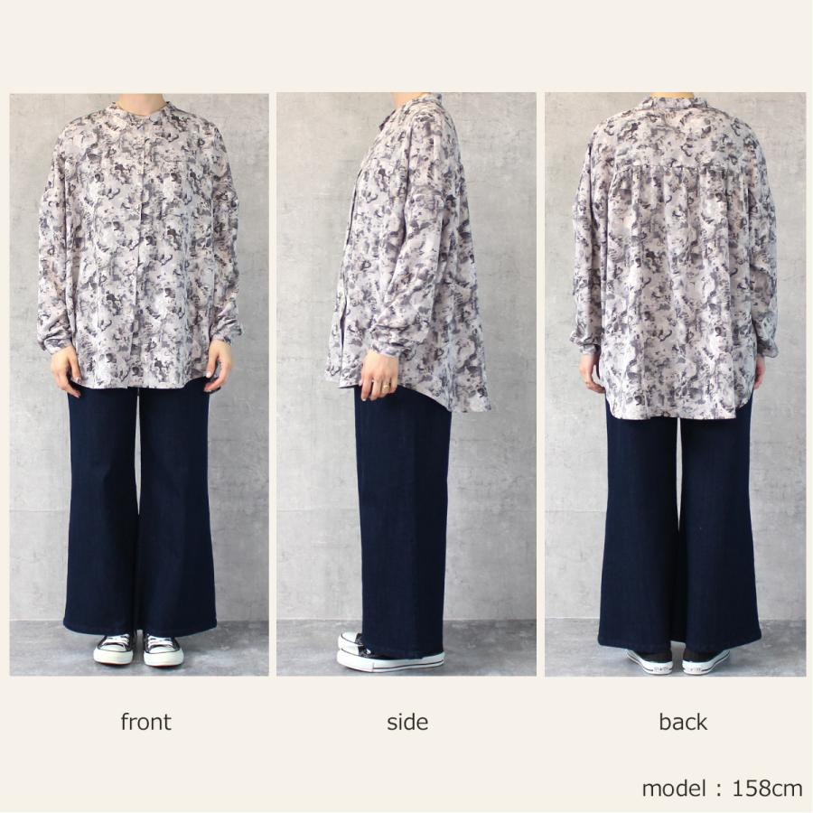 ニュアンス柄と落ち感のある素材が特徴のバンドカラーシャツ |  | 11