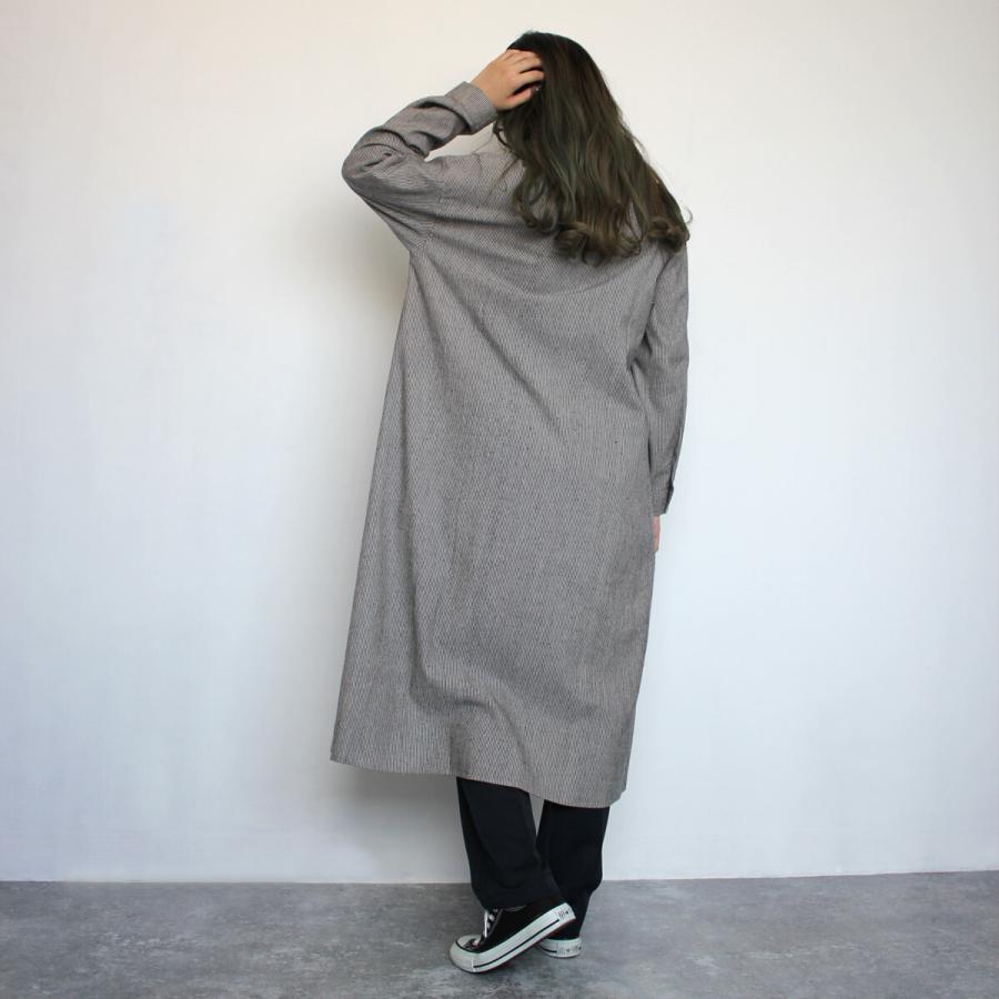 抜群な着心地とシルエットにこだわったネルストライプロングシャツ ワンピース |  | 11