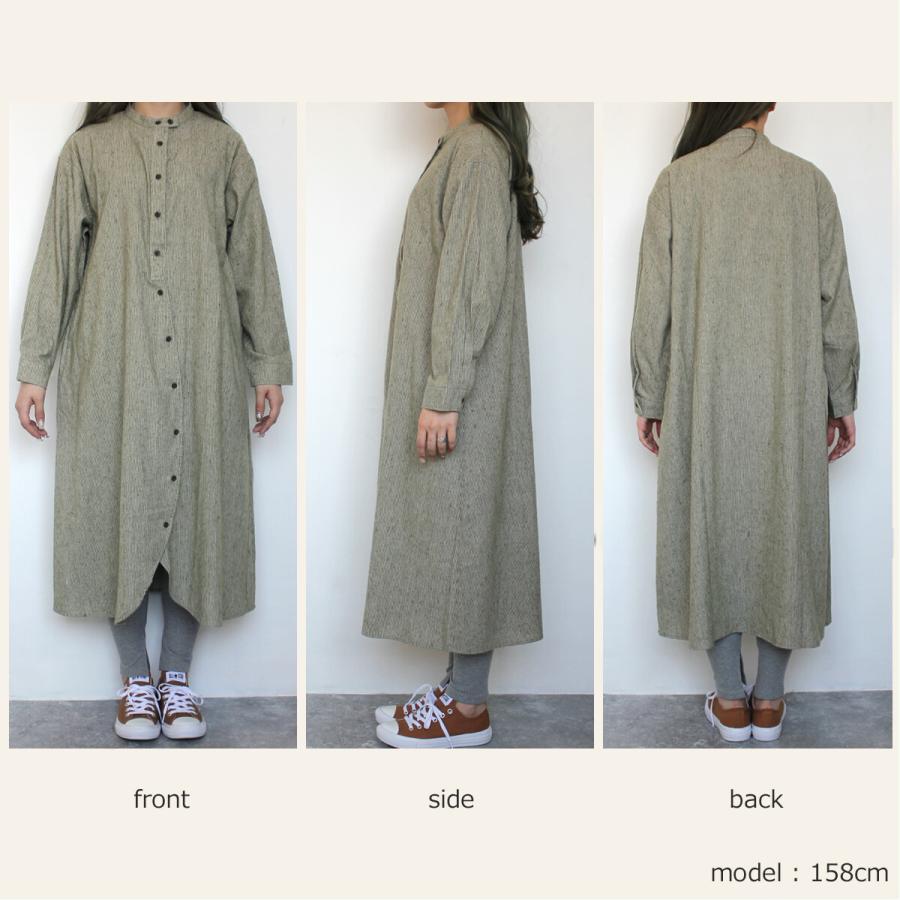 抜群な着心地とシルエットにこだわったネルストライプロングシャツ ワンピース |  | 17