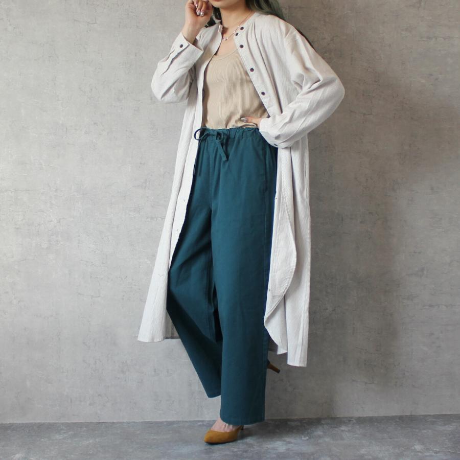 抜群な着心地とシルエットにこだわったネルストライプロングシャツ ワンピース |  | 03