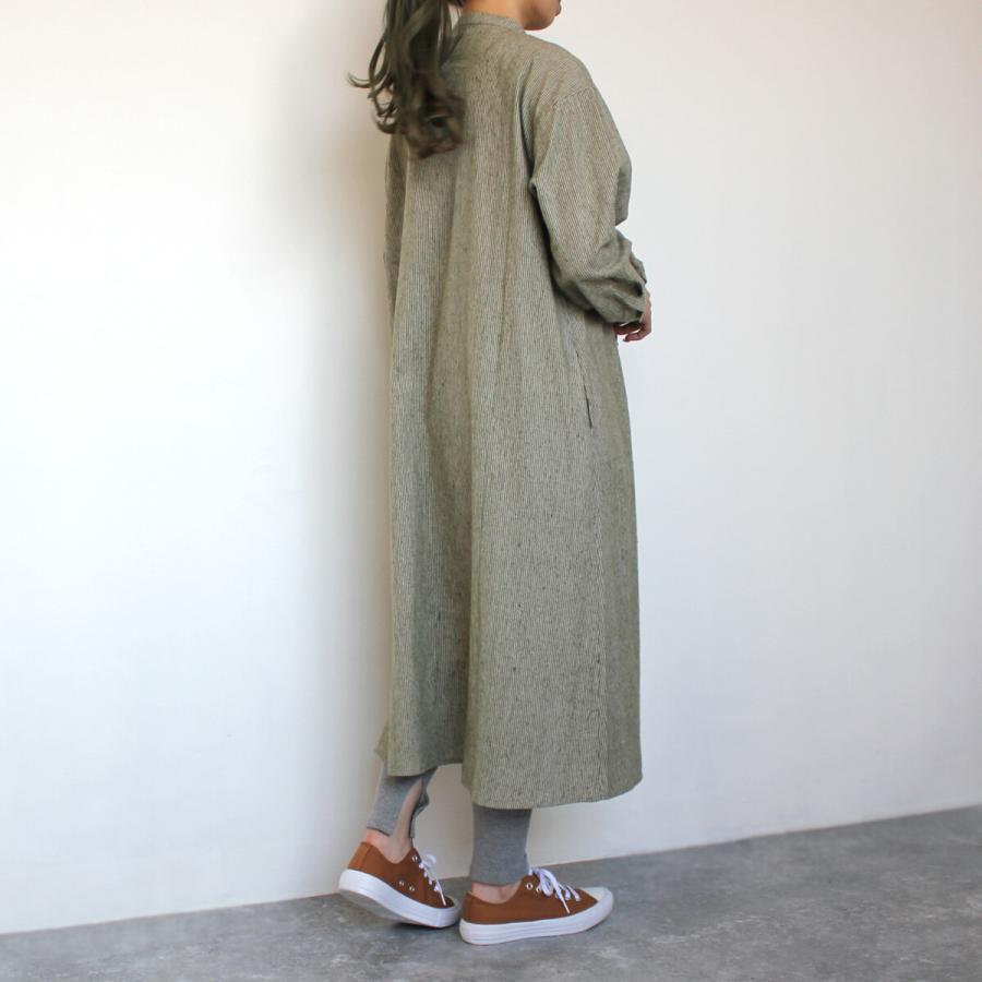 抜群な着心地とシルエットにこだわったネルストライプロングシャツ ワンピース |  | 07