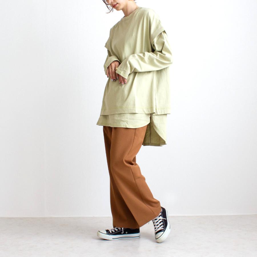 オールシーズン使えるすっきりとしたルーズ感が女性らしいカラートラウザーパンツ |  | 14