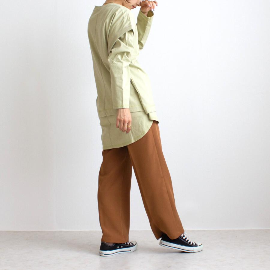 オールシーズン使えるすっきりとしたルーズ感が女性らしいカラートラウザーパンツ |  | 15