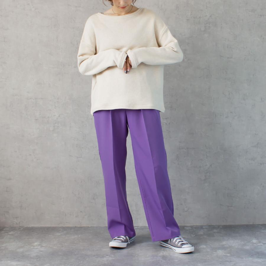 オールシーズン使えるすっきりとしたルーズ感が女性らしいカラートラウザーパンツ |  | 06