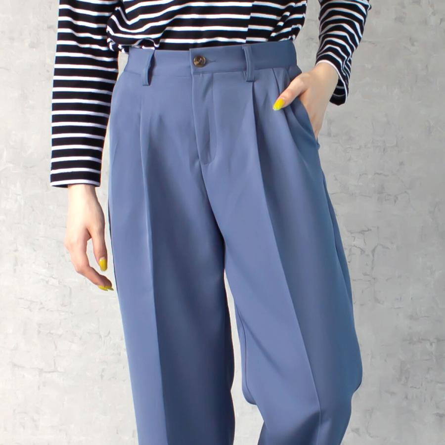 オールシーズン使えるすっきりとしたルーズ感が女性らしいカラートラウザーパンツ |  | 09