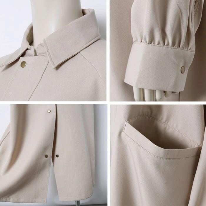 メンズライクなステンカラー オーバーサイズのカジュアルスプリングコート |  | 09