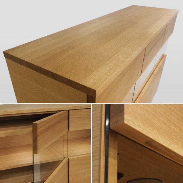 SCORA 飾り棚付き サイドボード 幅140cm 150cm 無垢 ホワイトオーク キャビネット 旭川家具 引き出し 完成品 国産 おしゃれ 北欧 |  | 08