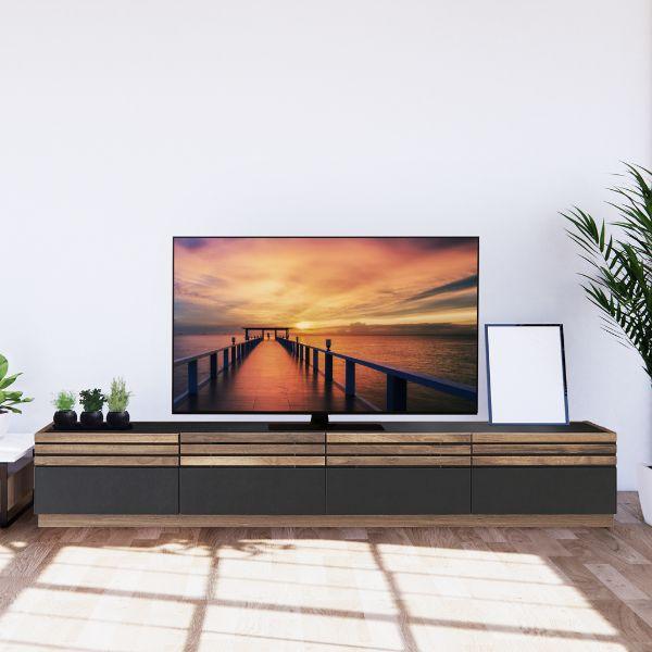 完成品 ウォールナットテレビボード 幅200cm ウォールナット 天然木 木製 テレビ台 収納 ローボード TV台 TVボード おしゃれ | 