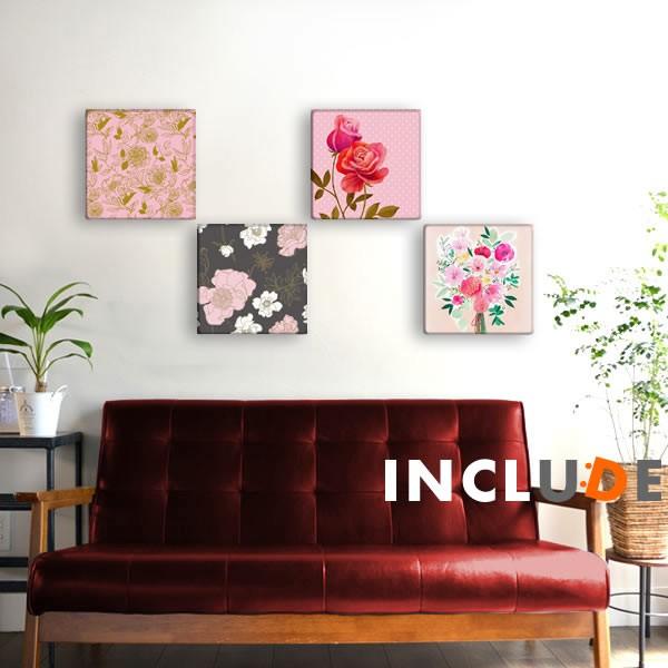 アートパネル Hallmark メッセージ グリーティング フラワー 薔薇の花 イラスト 生け花 花束 パステルカラー ペールトーン | 