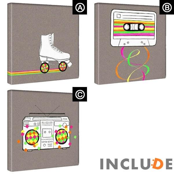 アートパネル Hallmark メッセージ グリーティング カラフル ライン ローラースケート カセットテープ カセットデッキ ラジオ コンポ パステルカラー |  | 04