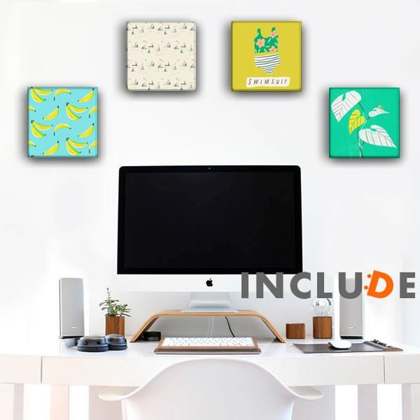 アートパネル Hallmark メッセージ グリーティング ヨット セーリング バナナ 水着 スイムスーツ リーフ ボタニカル パステルカラー ペールトーン | 