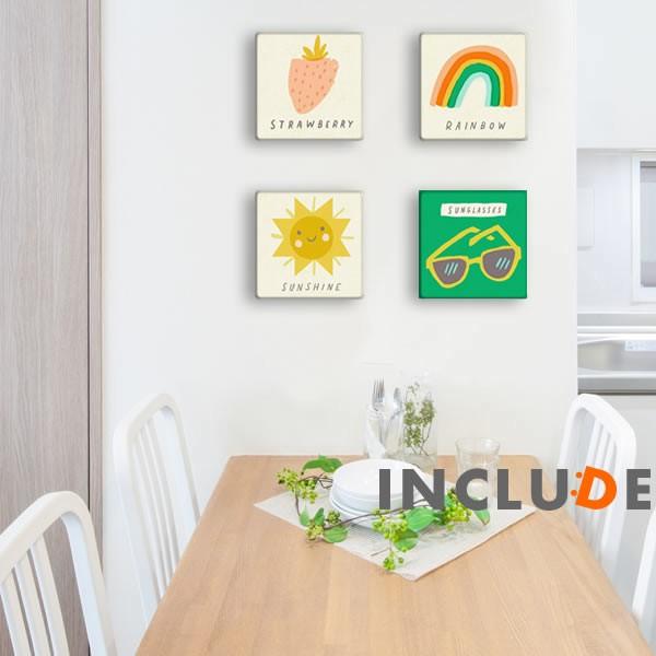 アートパネル Hallmark メッセージ グリーティング イチゴ ストロベリー レインボー 虹 太陽 晴 サンシャイン サングラス メガネ パステルカラー ペールトーン | 