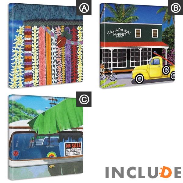 アートパネル ファブリックボード HILO KUME ビーチ リゾート トロピカル ハワイアン フラワー・レイ カラパワイ マーケット ターコイズ ブルー |  | 04