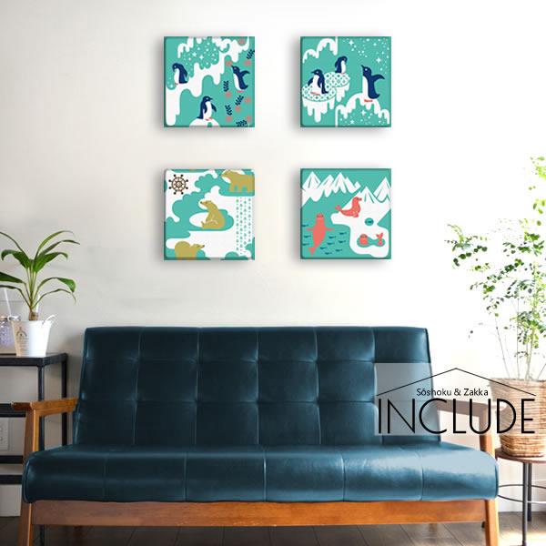 アートパネル Kinpro design アートブランド ペンギン シロクマ アシカ オットセイ アザラシ 南極 北極 氷山 氷 冷え冷え 涼しい 世界で活躍 | 