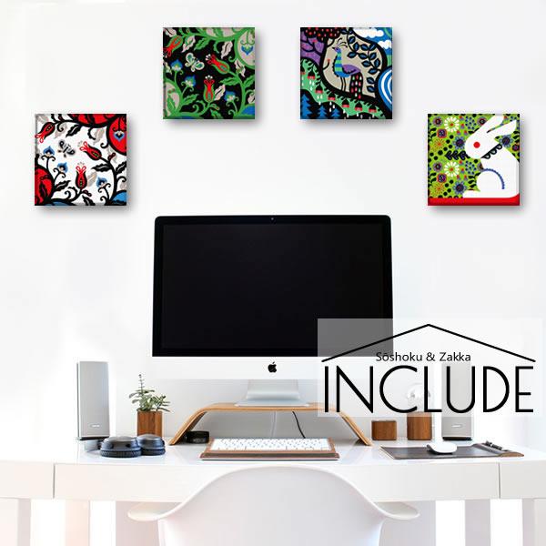 アートパネル Kinpro design アートブランド ウサギ 蝶 孔雀 曲線 草花 ペイズリー カーブした羽 フラワー 花 世界で活躍 | 