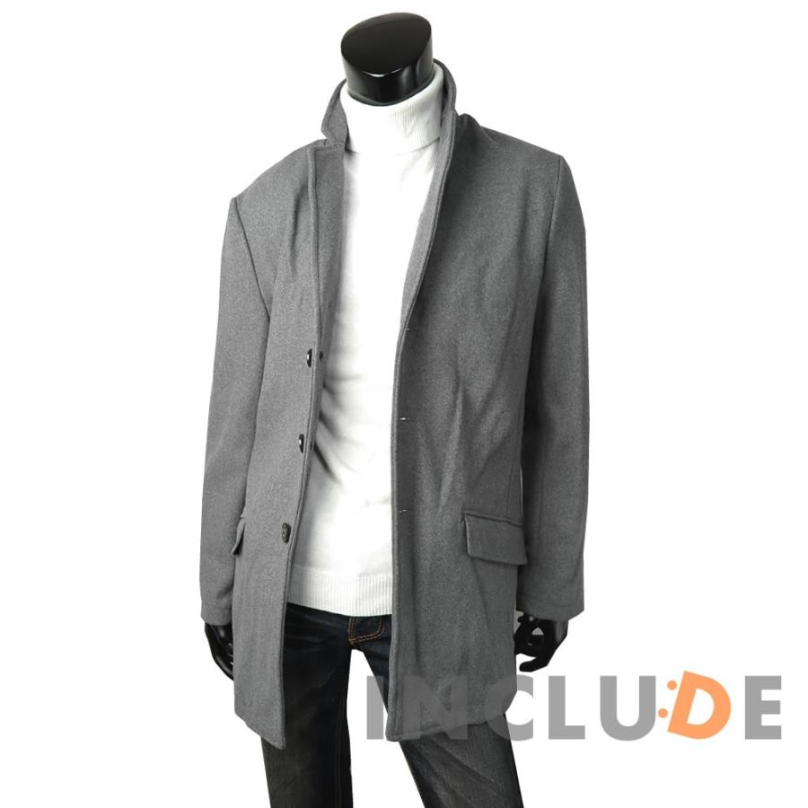 チェスターコート メルトン ウール ウールコート ハーフコート ロングコート メンズ 黒 グレー チャコール キャメル |  | 02