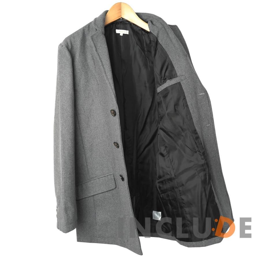 チェスターコート メルトン ウール ウールコート ハーフコート ロングコート メンズ 黒 グレー チャコール キャメル |  | 07