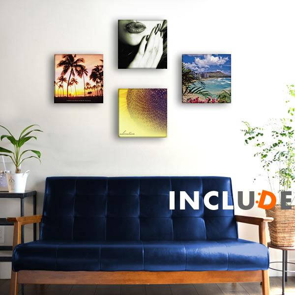 アートパネル ヤシの木 南国 ハワイ ホノルル 夕暮れ ワイキキビーチ ダイヤモンドヘッド 唇 リップ ひまわり サンフラワー ポスター モノクロ | 