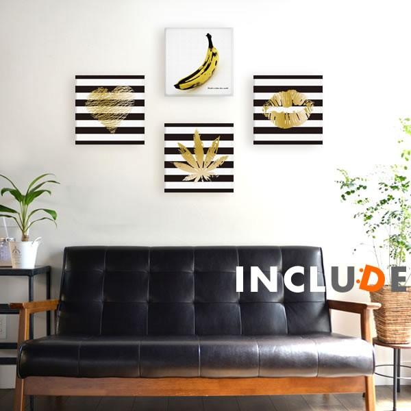 アートパネル ファブリックボード バナナ 果物 黄色 イエロー ボーダー モノクロ リップ ハート ゴールド マリファナ柄 ヘンプ ディスプレイ オブジェ | 