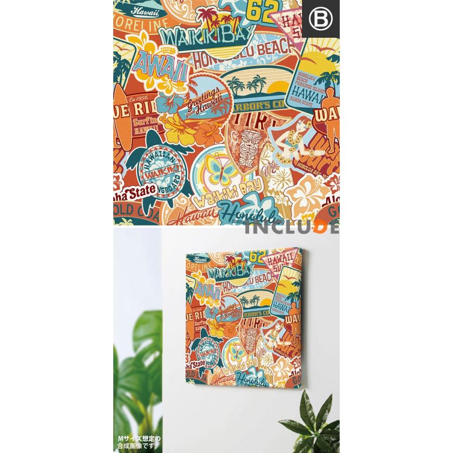 アートパネル ファブリックボード ヤシの実 トロピカルフラワー グリーン モンステラ サイカス バナナ パーム プルメリア ステッカー ロゴ 看板 ツートン |  | 07