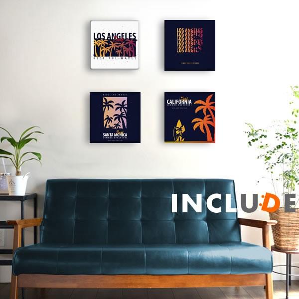 アートパネル ファブリックボード ロス ロサンゼルス カリフォルニア サンタモニカ ヤシの木 椰子 シルエット サーフ ビーチ 西海岸 南国 | 