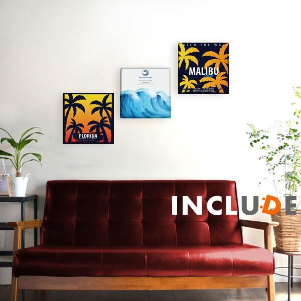 アートパネル ファブリックボード MALIBU マリブ FLORIDA フロリダ サーフィン 波 オフショア クローズアウト ヤシの木 椰子 シルエット サーフ ビーチ | 