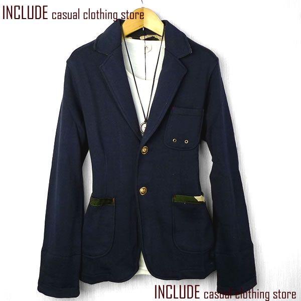 カモフラ柄 切替 裏毛 スウェット テーラード ニット イージー ジャケット メンズ |  | 01