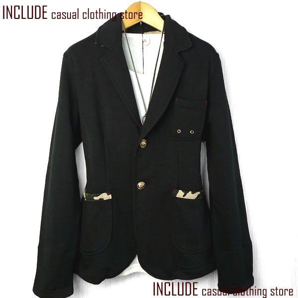 カモフラ柄 切替 裏毛 スウェット テーラード ニット イージー ジャケット メンズ |  | 03