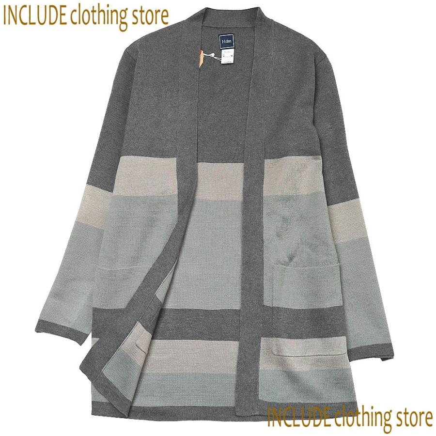 マルチボーダー ロング カーディガン 長袖 ニット 12GGニット コーディガン メンズ |  | 01