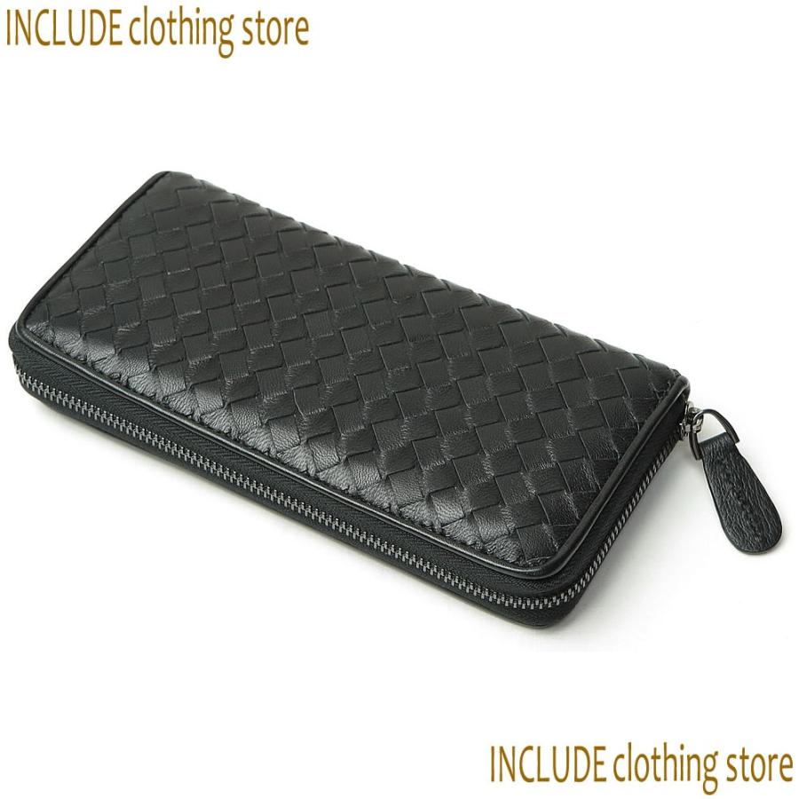 LUSSO ルッソ 本革 ラムレザー イントレチャート ラウンドファスナー ロングウォレット 長財布 財布 |  | 01