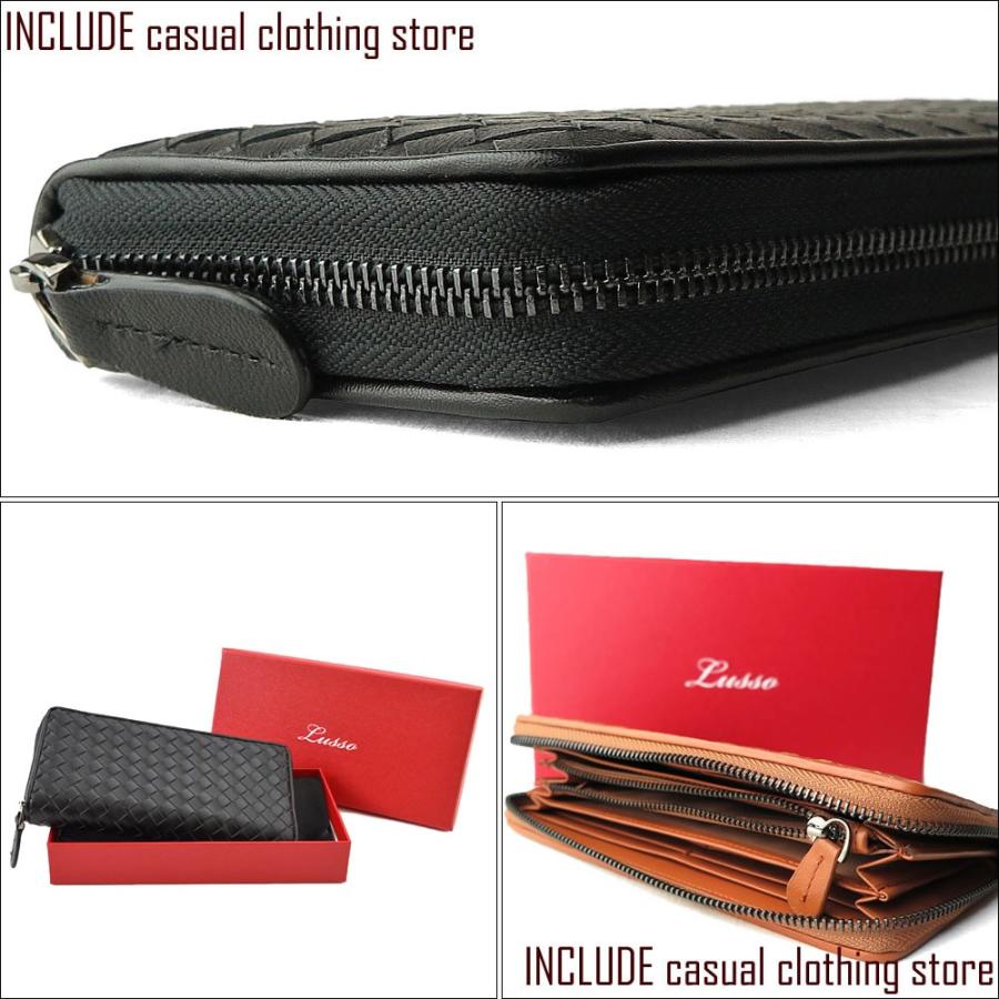 LUSSO ルッソ 本革 ラムレザー イントレチャート ラウンドファスナー ロングウォレット 長財布 財布 |  | 05