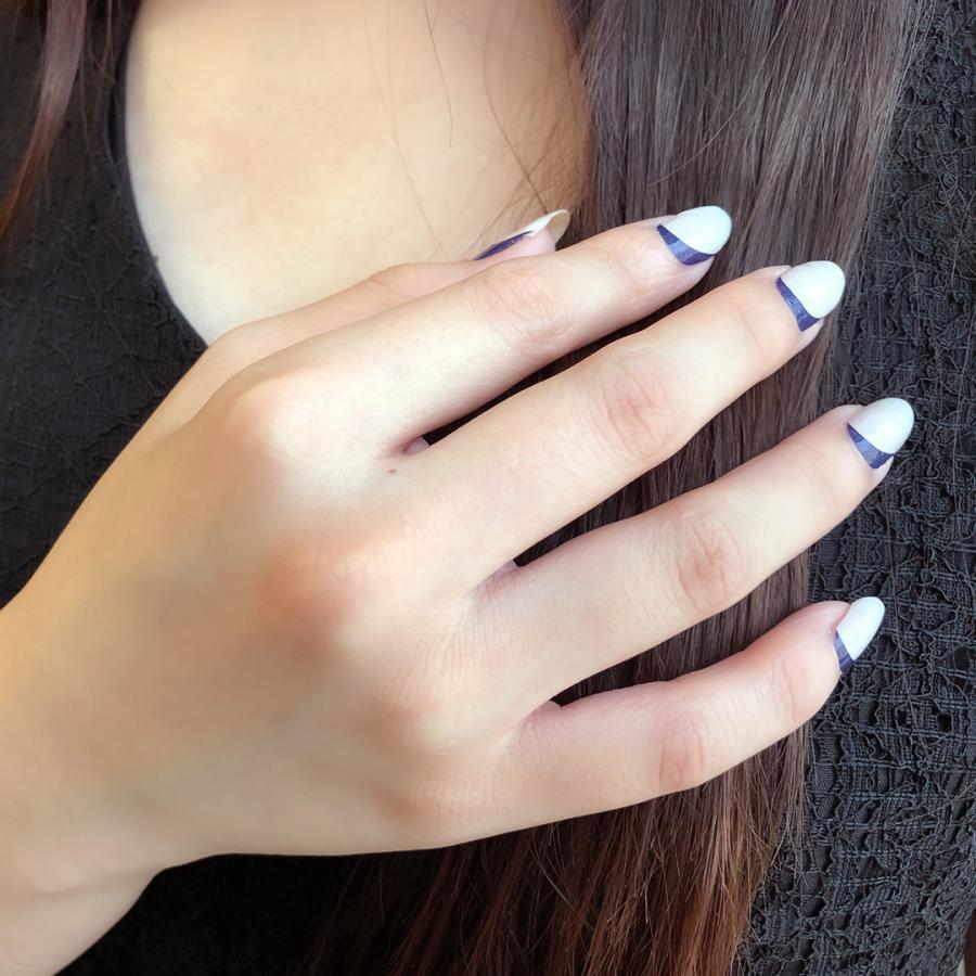 ネイルシール 貼るだけ 簡単 インココ マニキュア ベージュ 逆フレンチ ペディキュア フット ネイル セルフ ネイル | INCOCO | 13