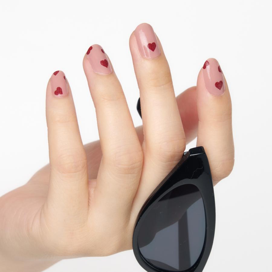 ネイルシール 貼るだけ 簡単 硬化不要 ハート ネイル インココ マニキュア ベージュ 赤 マット デザイン ペディ 貼るだけ ネイル セルフ INCOCO 爆買 | INCOCO | 05