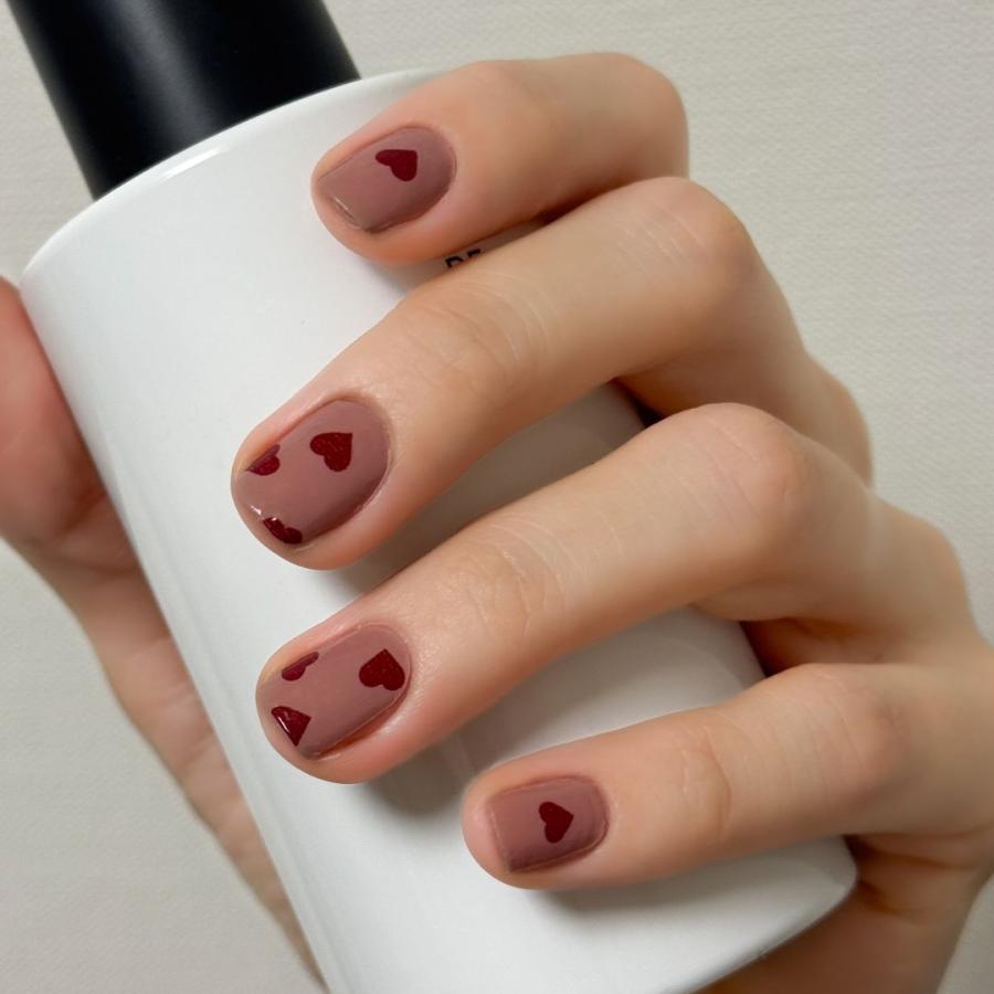 ネイルシール 貼るだけ 簡単 硬化不要 ハート ネイル インココ マニキュア ベージュ 赤 マット デザイン ペディ 貼るだけ ネイル セルフ INCOCO 爆買 | INCOCO | 07