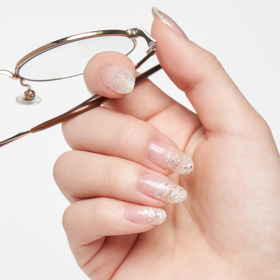 ネイルシール ジェルネイル風 硬化なし インココ 貼るだけ 簡単 INCOCO マニキュア クリア ホワイト シルバー ネイル ペディ セルフ 足 キラキラ | INCOCO | 05