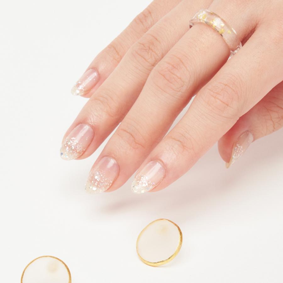 ネイルシール ジェルネイル風 硬化なし インココ 貼るだけ 簡単 INCOCO マニキュア クリア ホワイト シルバー ネイル ペディ セルフ 足 キラキラ | INCOCO | 06