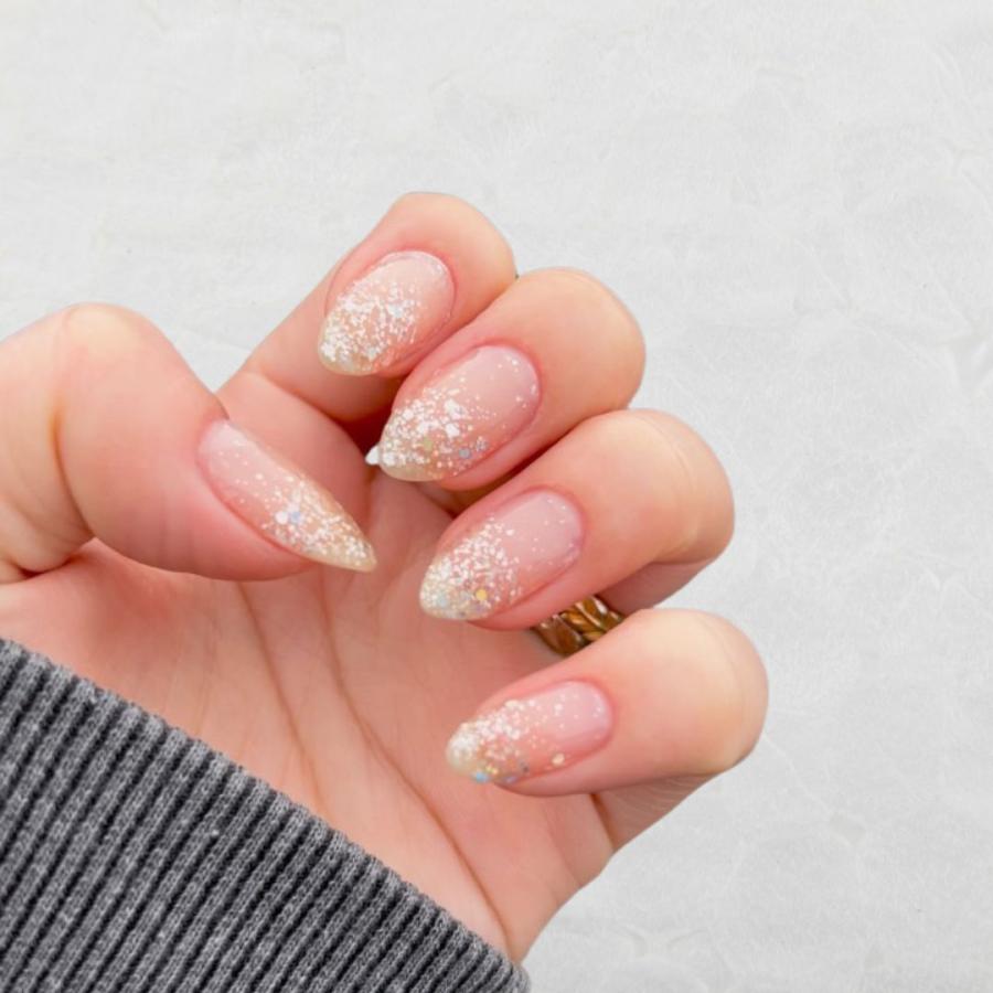 ネイルシール ジェルネイル風 硬化なし インココ 貼るだけ 簡単 INCOCO マニキュア クリア ホワイト シルバー ネイル ペディ セルフ 足 キラキラ | INCOCO | 09