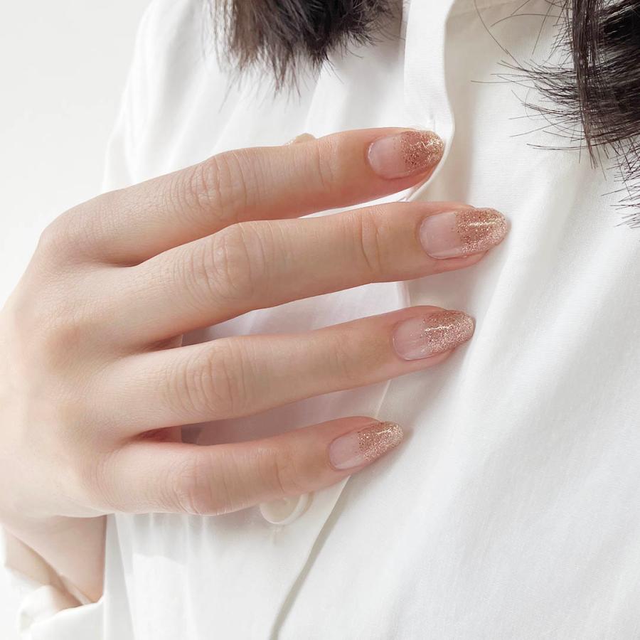 ネイルシール 貼るだけ 簡単 インココ ピンク ラメ グラデ クリアベース シンプル マニキュア ペディキュア フット ネイル ジェル ネイル シール | INCOCO | 08