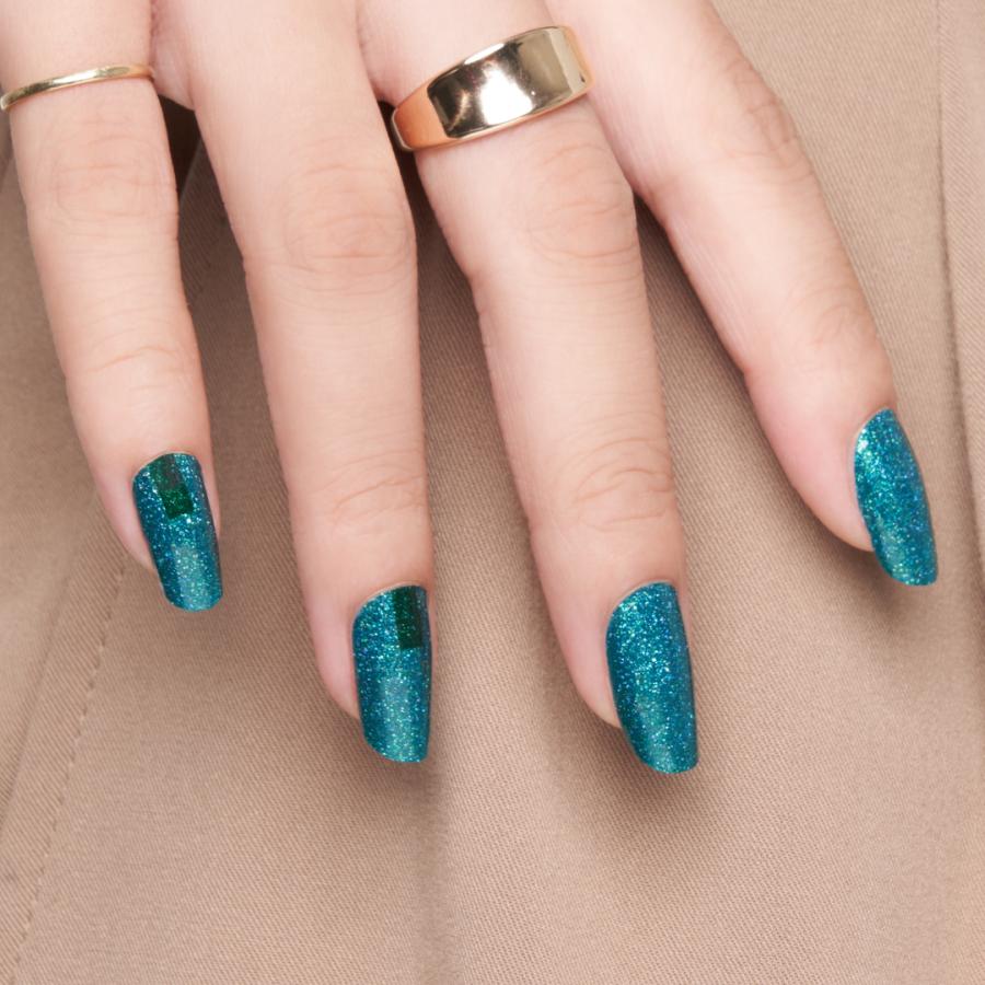 ネイルシール 貼るだけ 簡単 インココ ラメ マニキュア グリーン 貼る ネイル ペディキュア セルフ フット グリッター 足 キラキラ | INCOCO | 12