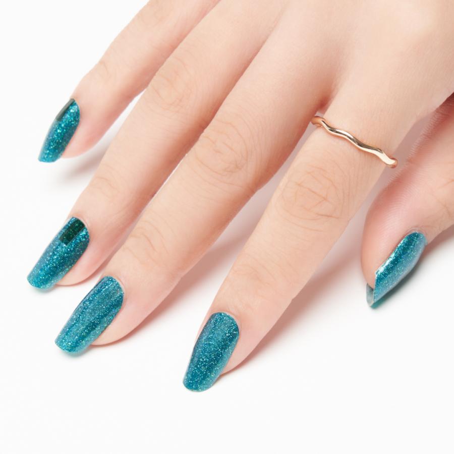 ネイルシール 貼るだけ 簡単 インココ ラメ マニキュア グリーン 貼る ネイル ペディキュア セルフ フット グリッター 足 キラキラ | INCOCO | 11