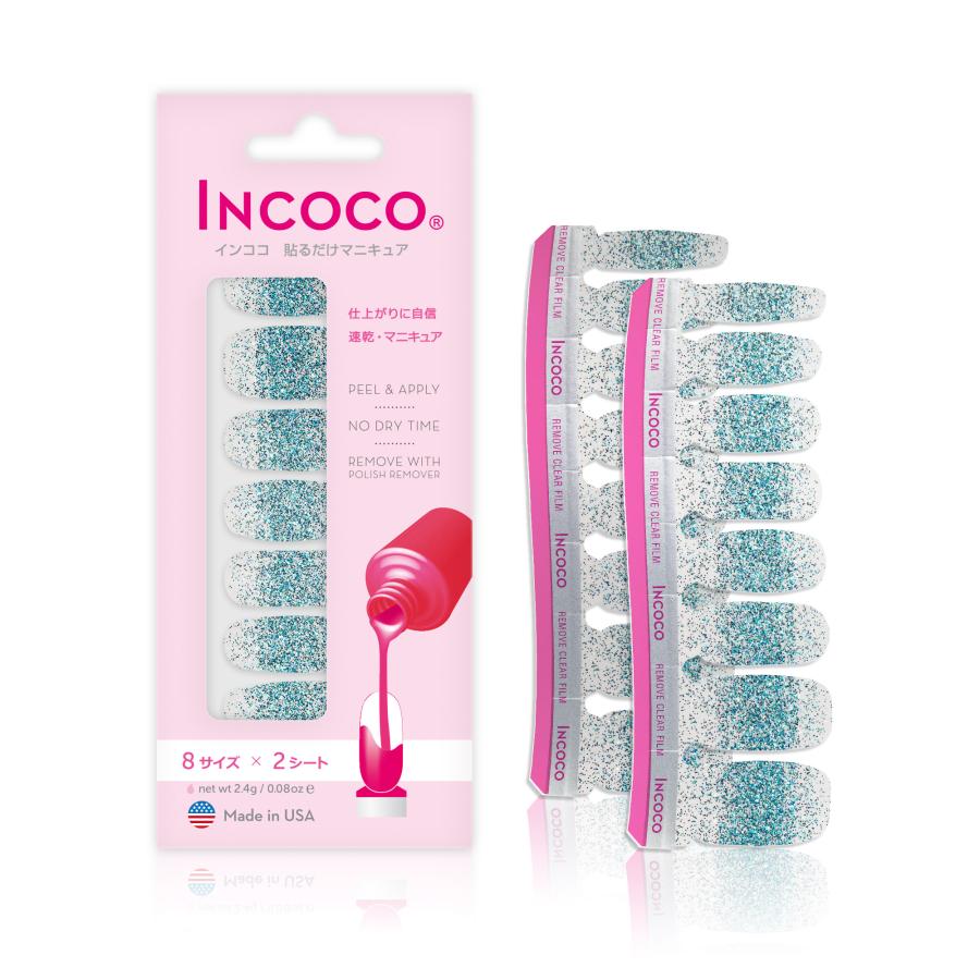 ネイルシール 貼るだけ 簡単 インココ INCOCO ラメ マニキュア ピンク 貼る ネイル ペディキュア セルフ 簡単 貼るだけ 足 キラキラ｜incoco｜07