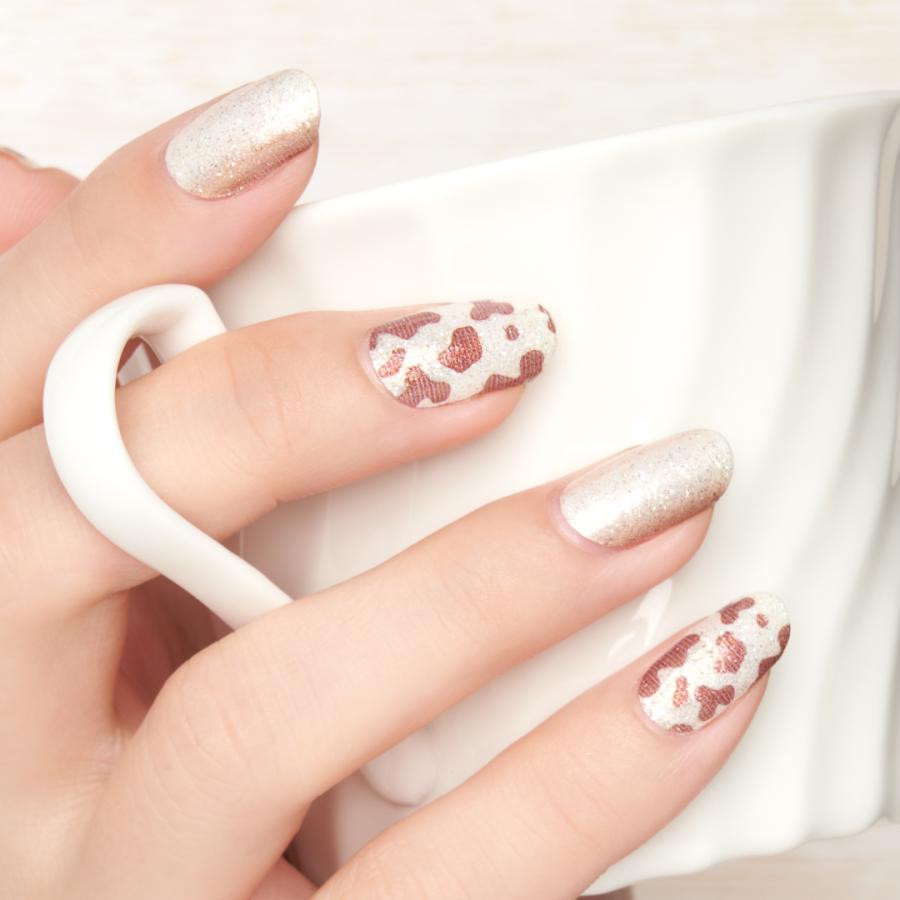 ネイルシール ラメ 簡単 貼る ネイル 硬化なし インココ マニキュア ブラウン ホワイト ペディ セルフ ネイル INCOCO キラキラ | INCOCO | 05