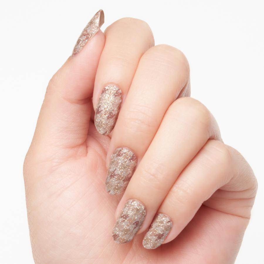 ネイルシール ラメ 簡単 貼る ネイル 硬化なし インココ マニキュア ブラウン ペディ 貼るだけ 千鳥格子 iネイル セルフ INCOCO キラキラ | INCOCO | 07