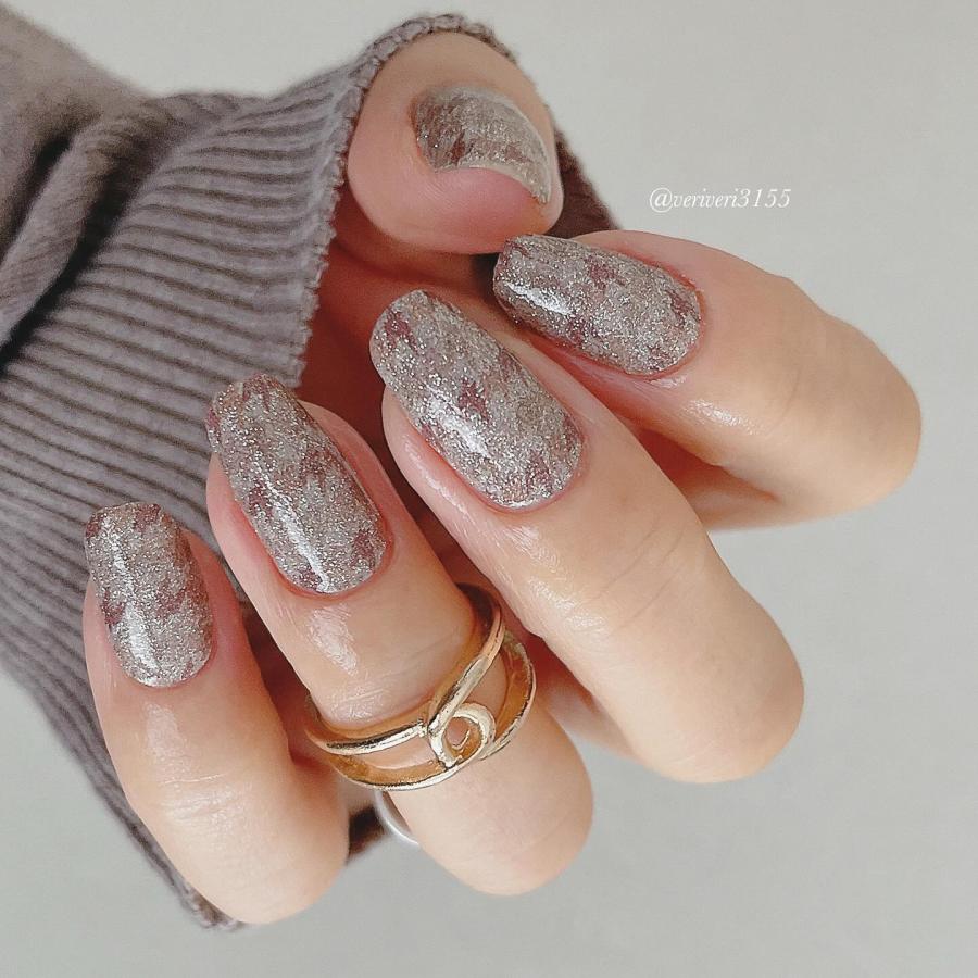 ネイルシール ラメ 簡単 貼る ネイル 硬化なし インココ マニキュア ブラウン ペディ 貼るだけ 千鳥格子 iネイル セルフ INCOCO キラキラ | INCOCO | 05